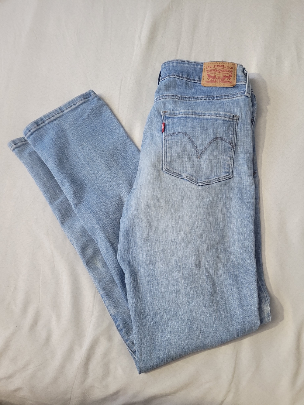 Levi's Womens Red Tab Embroidered Light Blue Denim Jeans